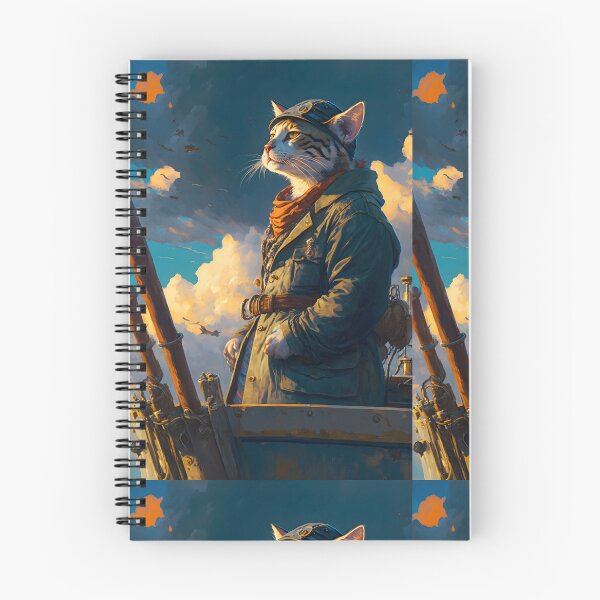 Item preview, Aerial Explorer Cat - Fantastic Feline Art with Vintage Style designed and sold by Hipatye26.