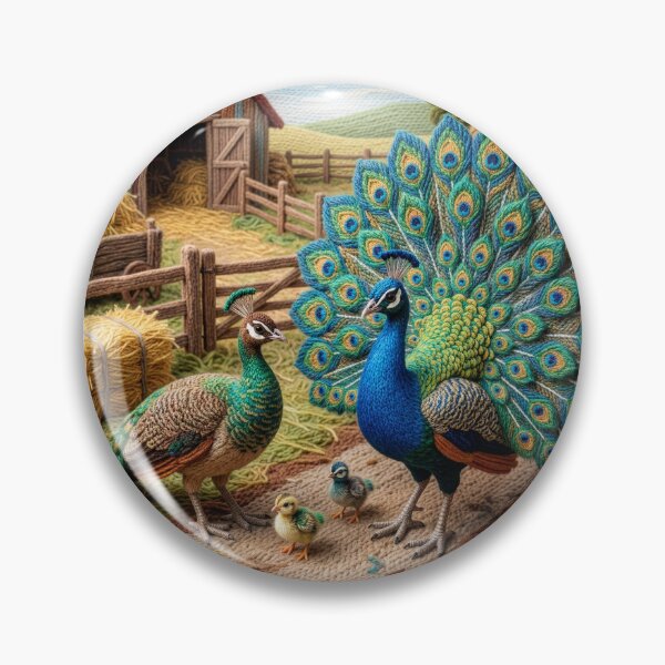 Item preview, Yarn Peacocks in Barnyard designed and sold by Tridentulus.