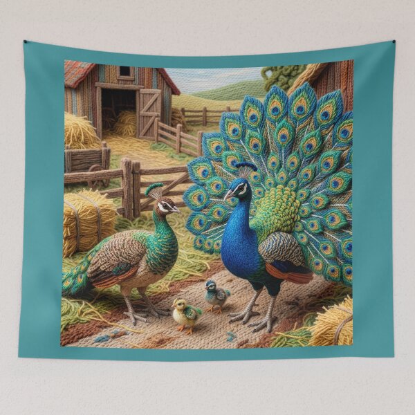 Item preview, Yarn Peacocks in Barnyard designed and sold by Tridentulus.