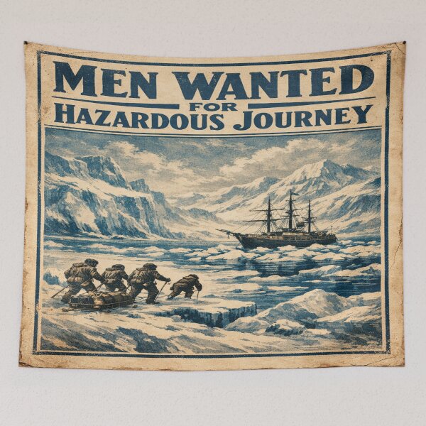 Item preview, Men Wanted for Hazardous Journey – Vintage Antarctic Expedition Poster | Shackleton Inspired Explorer Wall Art designed and sold by Globalcitytees.