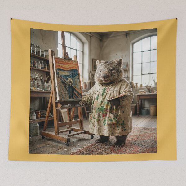 Item preview, Wombat Artist Creates a Masterpiece designed and sold by Tridentulus.