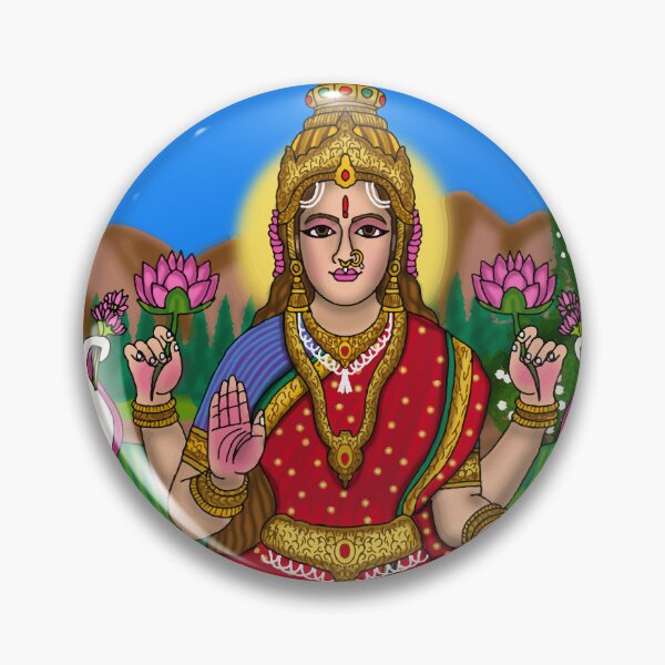 Item preview, Gaja Lakshmi Goddess Art – Sacred Hindu Prosperity Illustration designed and sold by Harshit_Digital_Arts.