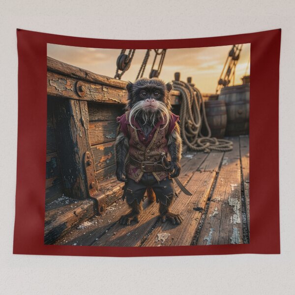 Item preview, Emperor Tamarin Monkey Pirate Rules the Waves designed and sold by Tridentulus.