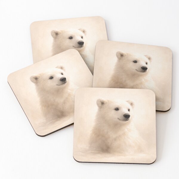 Item preview, Soft Polar Bear Portrait – Neutral Arctic Nursery Wall Art designed and sold by ApexAnimal Art.