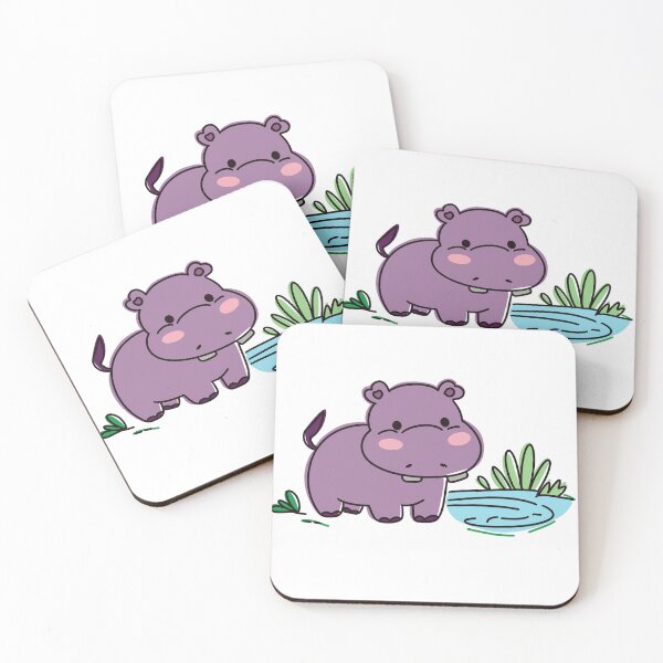 Item preview, Cute Baby Hippo – Kawaii Safari Animal designed and sold by Dintheo.