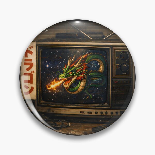 Item preview, Retro Dragon TV Shirt Japanese Vintage Anime Style Dragon CRT Television Tokyo Aesthetic Tee designed and sold by VaporTokyo.