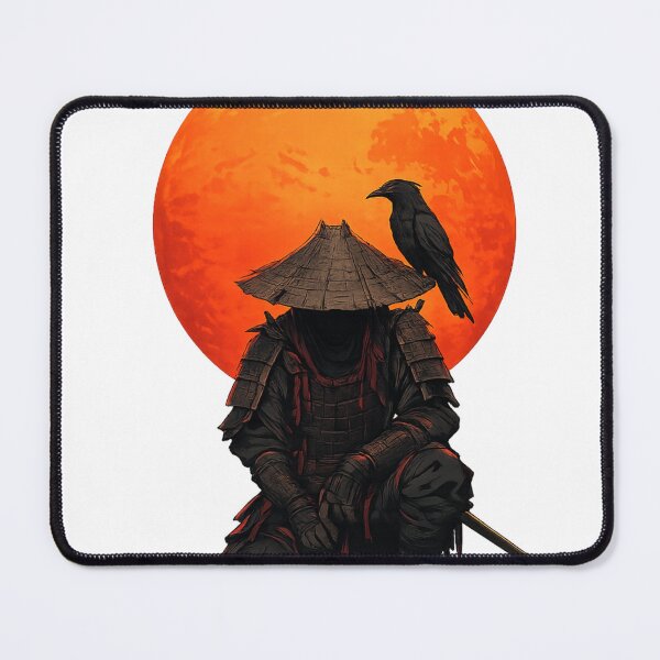 Item preview, Shadow Samurai & Raven – Blood Moon Ronin designed and sold by ArtByMuneer.