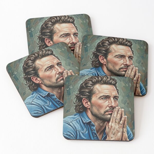 Item preview, Soulful Gaze: Modern Leading Man Impasto Portrait designed and sold by Art's Diner.