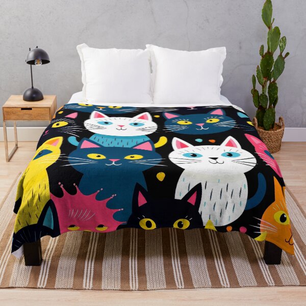 Item preview, Cute, Colorful Charming Cats Whimsical Adorable Pattern designed and sold by DEC02.