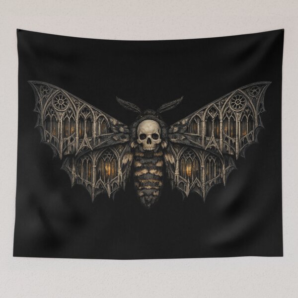 Item preview, Gothic Death Moth Cathedral Emblem designed and sold by Mouraludia.