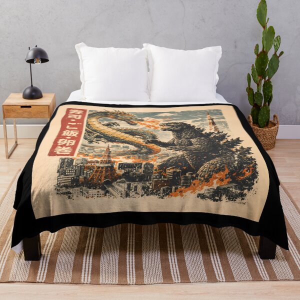 Item preview, Tokyo Kaiju Battle Dragon vs Monster Japan Skyline Tokyo Tower Graphic Design designed and sold by VaporTokyo.