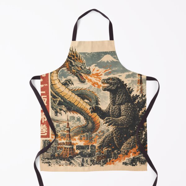 Item preview, Tokyo Kaiju Battle Dragon vs Monster Japan Skyline Tokyo Tower Graphic Design designed and sold by VaporTokyo.
