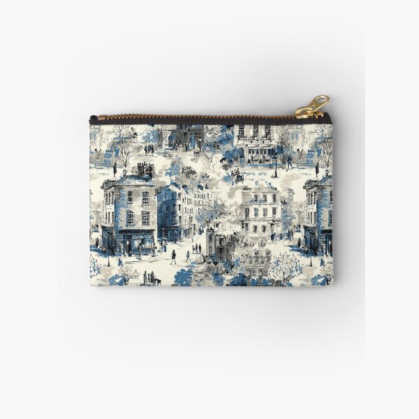 Item preview, Cottagecore English Village Toile – Blue designed and sold by tamoora.