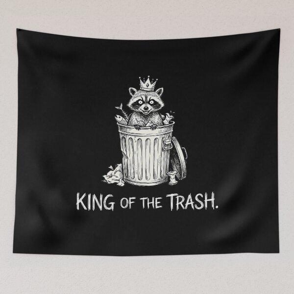 Item preview, Witty Raccoon King Trash Can Humor designed and sold by k3rstman1.