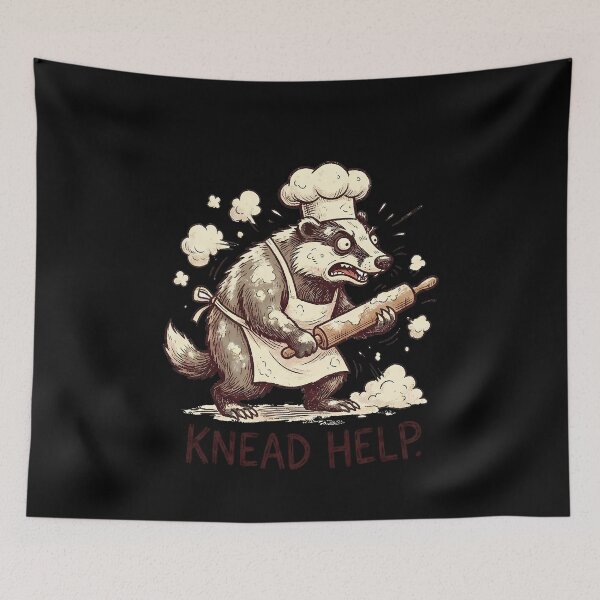 Item preview, Funny Baker Badger Knead Help Pun designed and sold by k3rstman1.