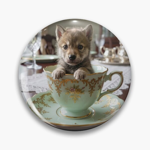 Artikelvorschau, Entzückender Wolfswelpe in der Teetasse entworfen und verkauft von Tridentulus.
