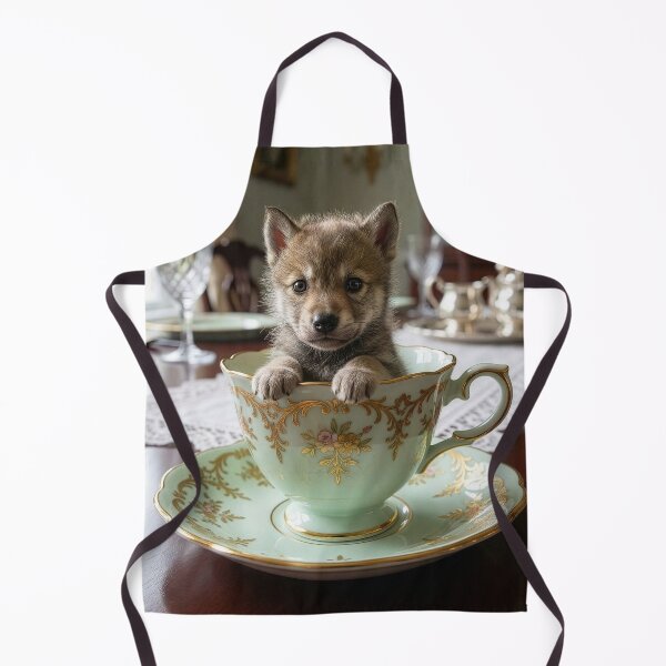 Item preview, Adorable Wolf Puppy in Tea Cup designed and sold by Tridentulus.