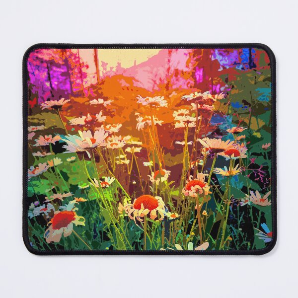 Item preview, Vibrant Sunset Daisy Field  Colorful Floral Nature Art designed and sold by Kizzydesign.