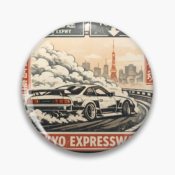 Item preview, Tokyo Expressway Drift Japan Street Racing Skyline Tokyo Tower JDM Style Graphic designed and sold by VaporTokyo.