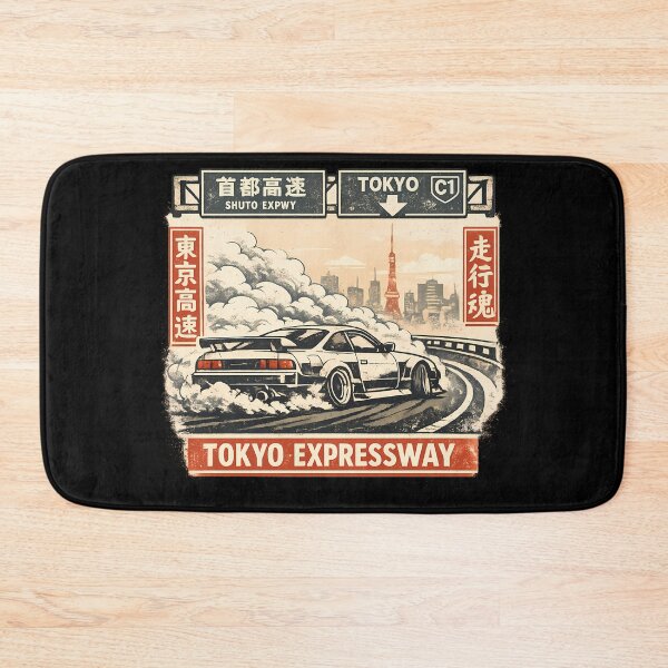 Item preview, Tokyo Expressway Drift Japan Street Racing Skyline Tokyo Tower JDM Style Graphic designed and sold by VaporTokyo.