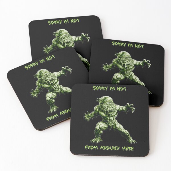 Item preview, Sorry I’m Not From Around Here – Retro Sci-Fi Horror Monster Illustration designed and sold by SeriouslyArtistical.