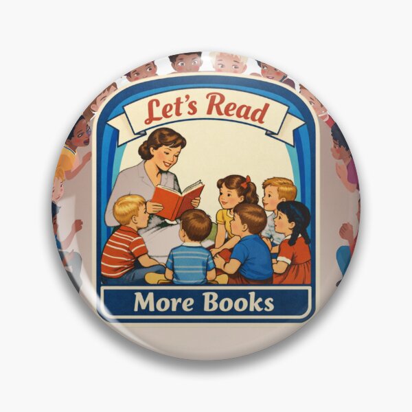 Item preview, Vintage Literacy Advocacy Illustration: "Let’s Read More Books" Educational Graphic designed and sold by Big Magic Designs.