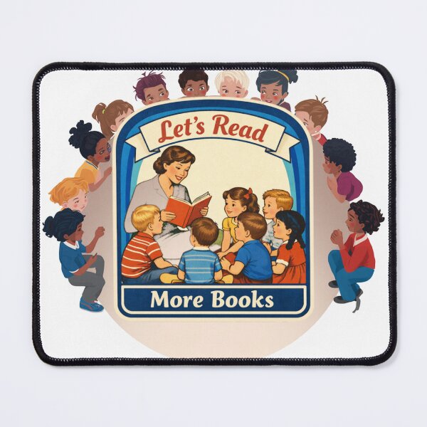 Item preview, Vintage Literacy Advocacy Illustration: "Let’s Read More Books" Educational Graphic designed and sold by Big Magic Designs.