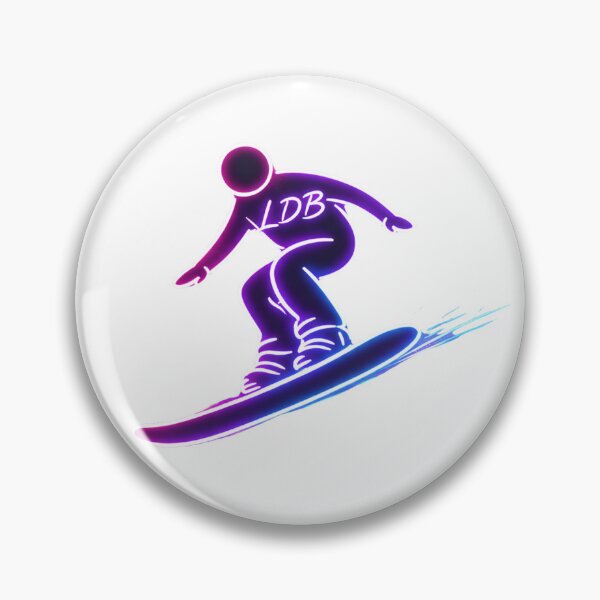 Item preview, Arte lineal de snowboarder de neón: diseño invernal minimalista con brillo designed and sold by LDBStudio.