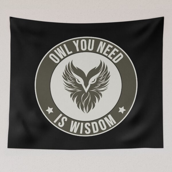 Item preview, "Owl You Need is Wisdom – Brown Monochrome Artwork" designed and sold by WayOutWorks.