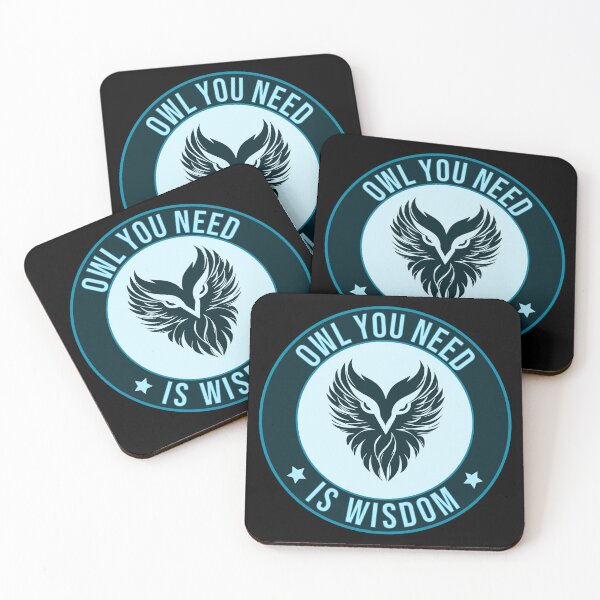 Item preview, "Owl You Need is Wisdom – Teal Monochrome Art" designed and sold by WayOutWorks.