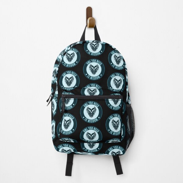 Item preview, "Owl You Need is Wisdom – Teal Monochrome Art" designed and sold by WayOutWorks.