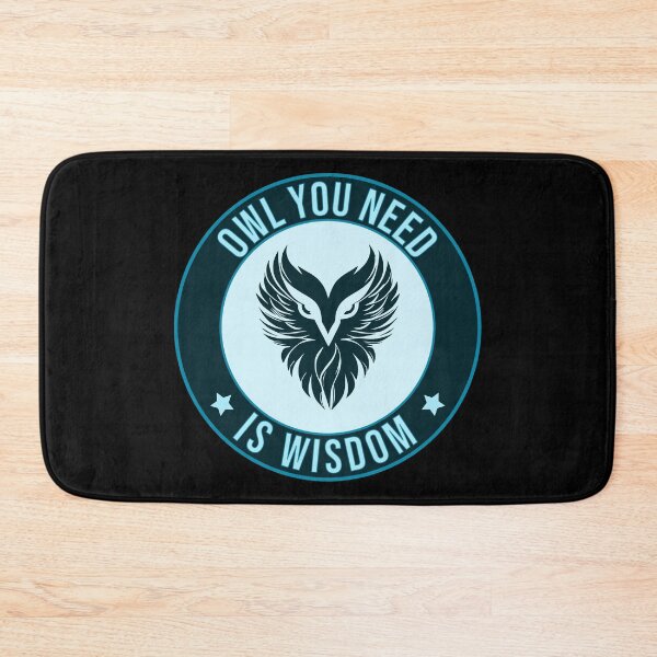 Item preview, "Owl You Need is Wisdom – Teal Monochrome Art" designed and sold by WayOutWorks.