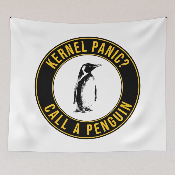 Item preview, "Kernel Panic? Call a Penguin" designed and sold by WayOutWorks.