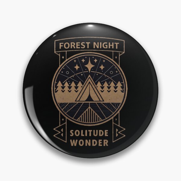 Item preview, Forest Night Solitude Camping Tent Wilderness Badge designed and sold by LuxeBuzz.