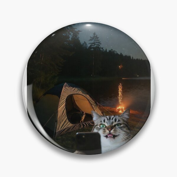 Item preview, Peak Purr-formance Camping Selfie Cat designed and sold by Falconwolf.