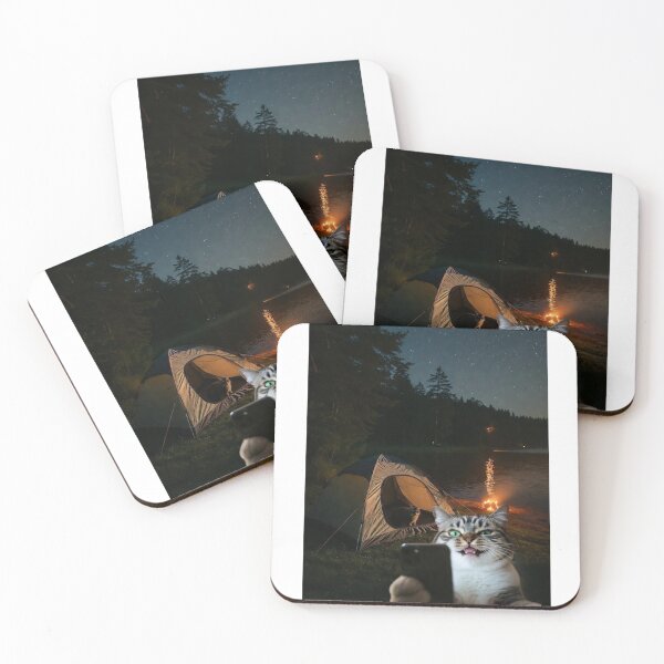 Item preview, Peak Purr-formance Camping Selfie Cat designed and sold by Falconwolf.