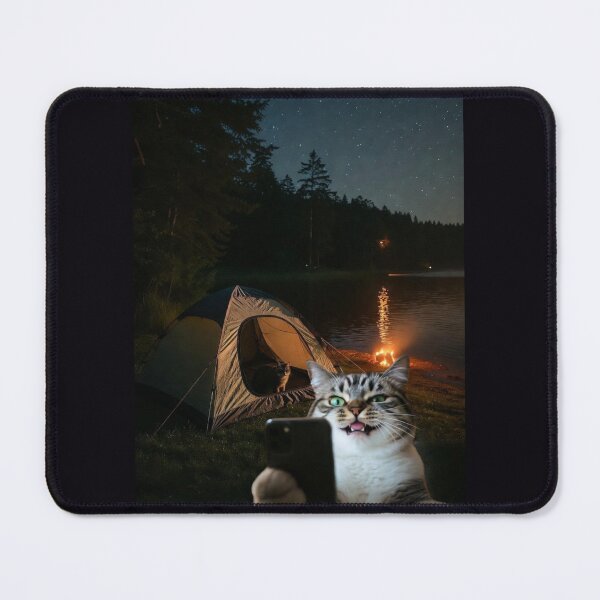 Item preview, Peak Purr-formance Camping Selfie Cat designed and sold by Falconwolf.
