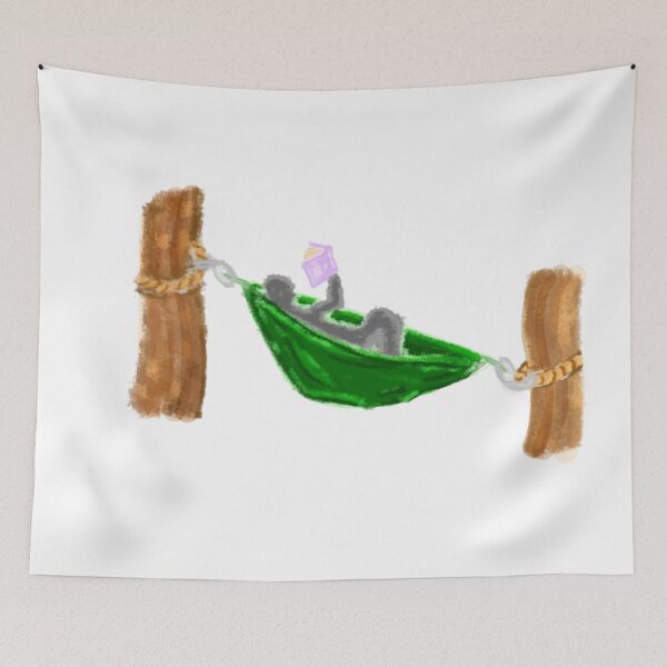 Item preview, Relaxing Reader in Hammock Hand Drawn Nature Art  designed and sold by Kaydoodled.