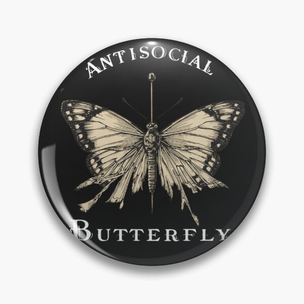 Item preview, Antisocial Butterfly Pinned | Dark Coquette Introvert designed and sold by VENOHA.