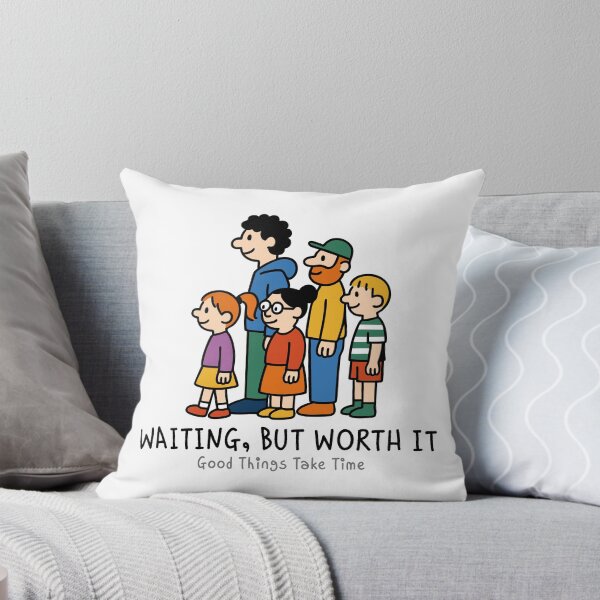 Item preview, Waiting in Line | Patience Quote Illustration – Good Things Take Time designed and sold by JOOKDesign.