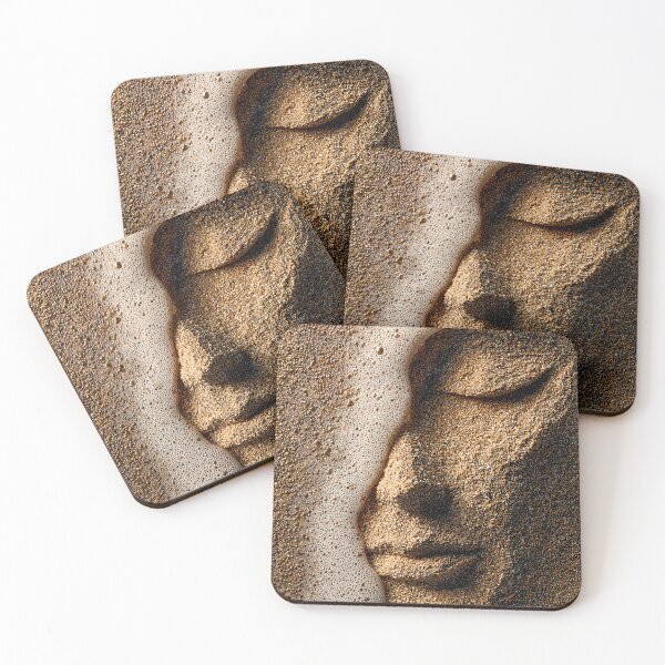 Item preview, Woman Face Silhouette In Sandy Beach Waves designed and sold by chase-thewave.