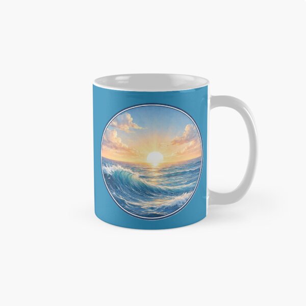 Item preview, Ocean Sunrise Horizon – Blue Circle Coastal Art Design designed and sold by TheJoyfulPen.