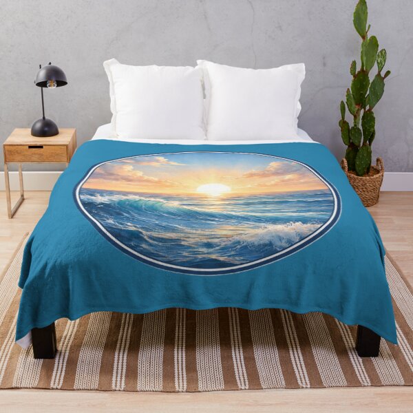 Item preview, Ocean Sunrise Horizon – Blue Circle Coastal Art Design designed and sold by TheJoyfulPen.