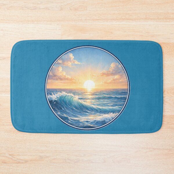 Item preview, Ocean Sunrise Horizon – Blue Circle Coastal Art Design designed and sold by TheJoyfulPen.