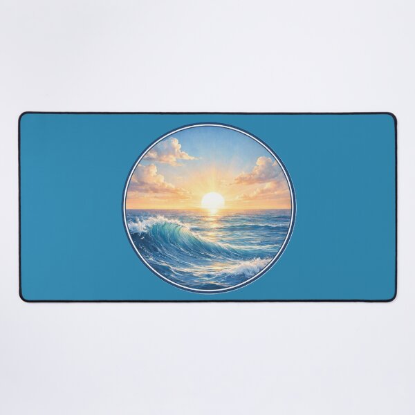 Item preview, Ocean Sunrise Horizon – Blue Circle Coastal Art Design designed and sold by TheJoyfulPen.