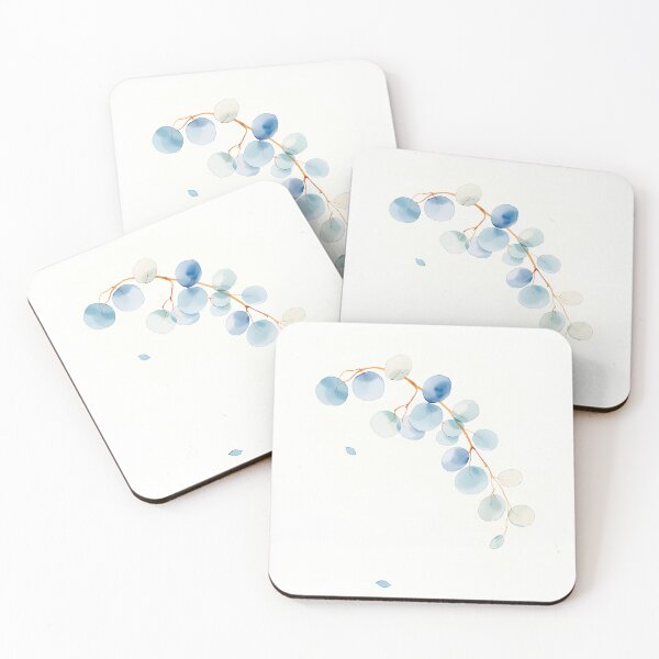 Item preview, Patina Blue Eucalyptus Watercolor Botanical Art Print designed and sold by PixelPrintsCo.