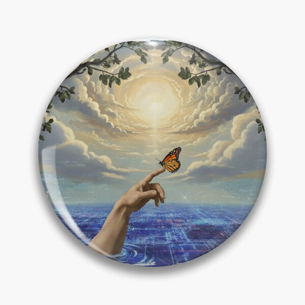 Item preview, Surreal Spiritual Awakening Hand Butterfly Emerging from Matrix designed and sold by Inkwood Studio Designs.