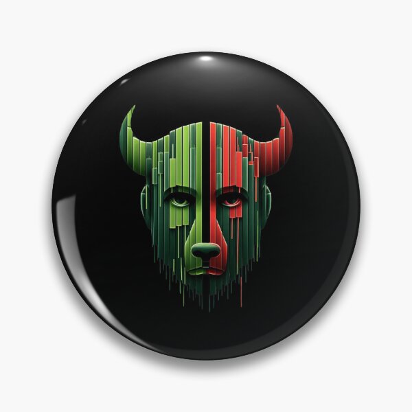 Item preview, Bull vs Bear Market Art – Green Red Trading Face Design designed and sold by Adappai.