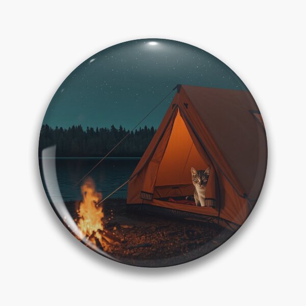 Item preview, Tent Therapy Camping Cat by Lake Campfire designed and sold by Falconwolf.