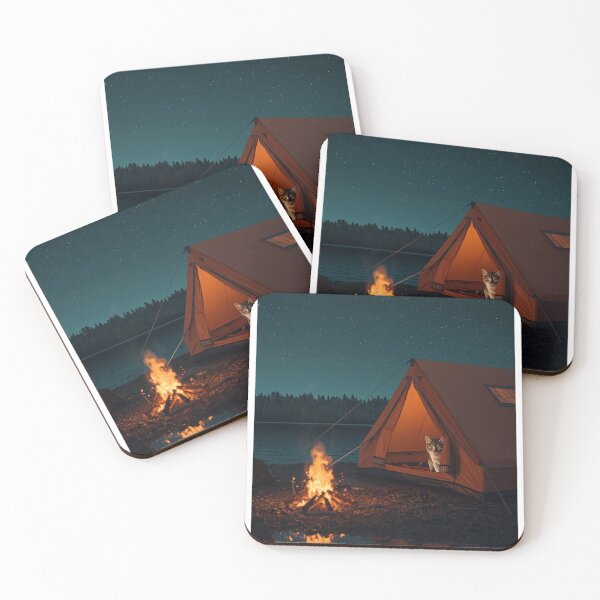 Item preview, Tent Therapy Camping Cat by Lake Campfire designed and sold by Falconwolf.